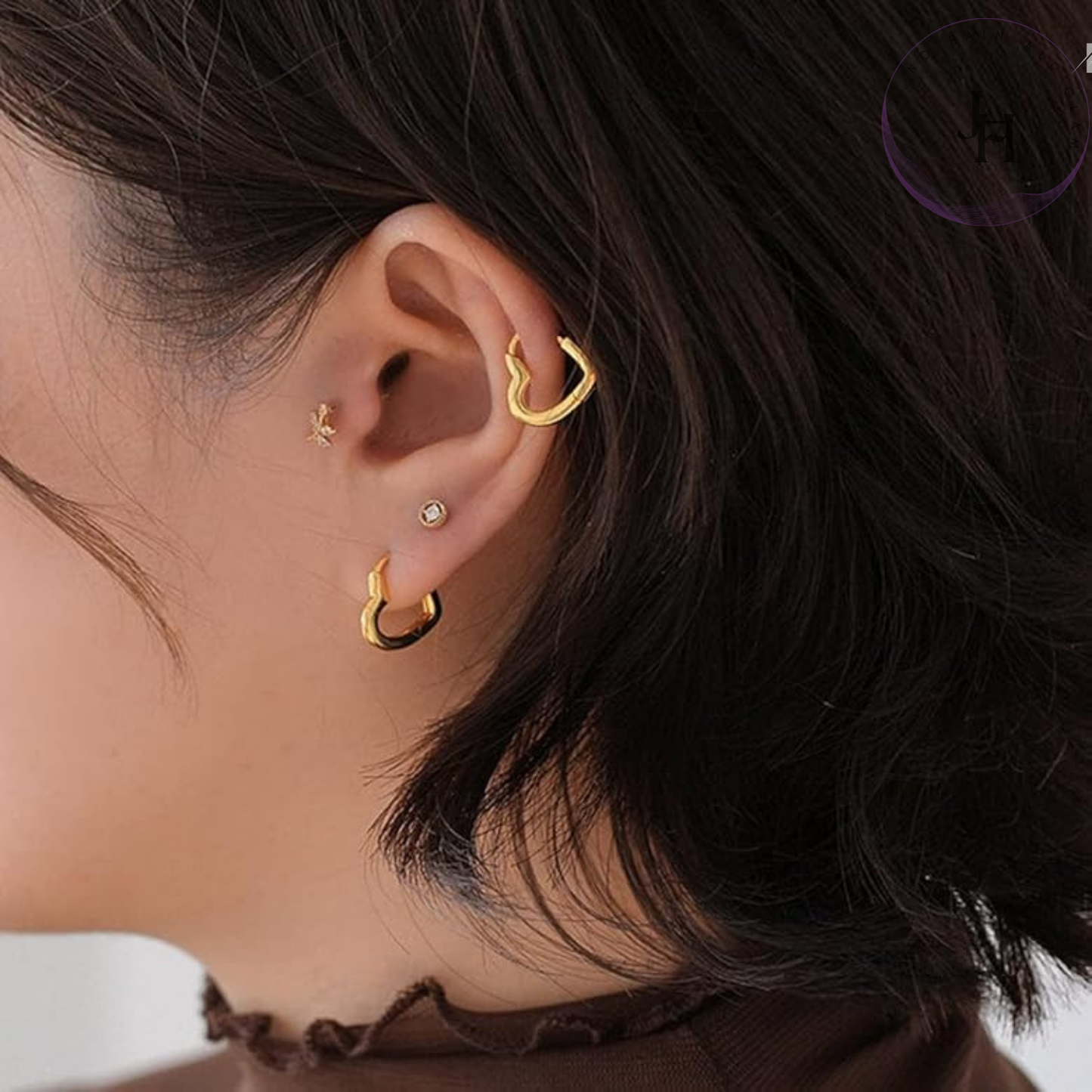 Small Huggie Hoop Earrings - Set of 3 or 6 Pairs of 14k Gold